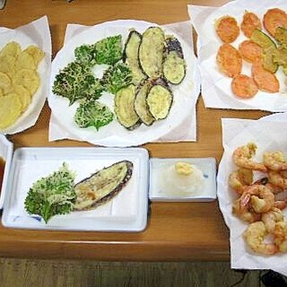 野菜と海老天ぷら